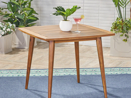 Modern Indoor Square Acacia Wood Dining Table With Toothpick Leg Design