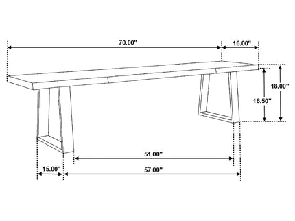 Wobegon - Rectangular Dining Bench - Gray