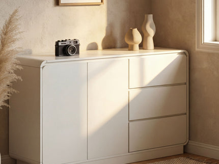 Sideboard, Wide Storage With 2 Doors And 3 Drawers