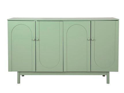 4 Door Intaglio Storage Cabinet - Mint Green