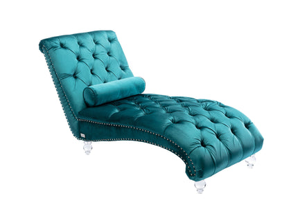 Chaise Lounge Indoor, Button Tufted Upholstered Chaise Lounge Chair With Pillow
