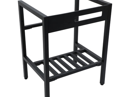 Console Sink With Legs, 24" X 18", Durable Porcela With Frame - White / Black