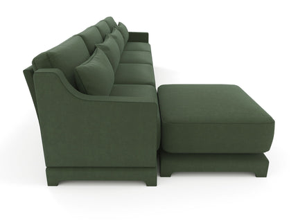 Stylish Sofa With Ottoman And Lumbar Pillows, Ergonomic Design