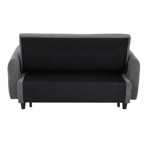 Pull-Out 2 Seat Modern Sleeper Sofa With 2 Throw Pillows And USB Ports