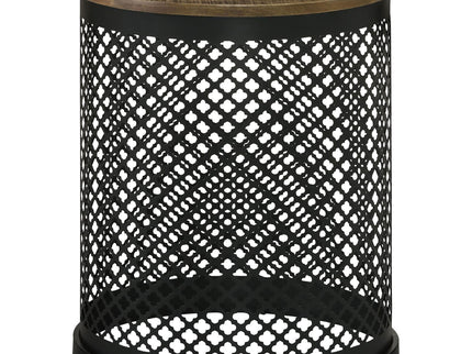 Drum Base Accent Table - Brown