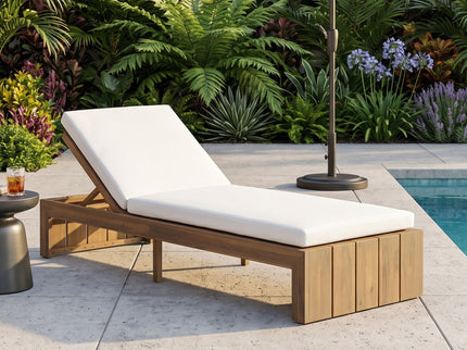 Adjustable Outdoor Chaise Lounge Patio Recliner With Removable Cushion