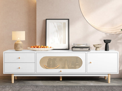 70" TV Stand With Drawers - White