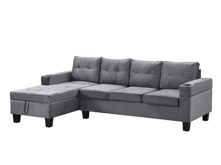 Modern Sectional Sofa Set With L Shape Chaise Lounge And Storage