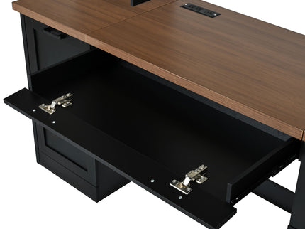 Farmhouse Computer Desk With Hutch