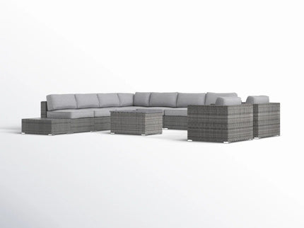 Wicker Sectional Seating Group With Cushions