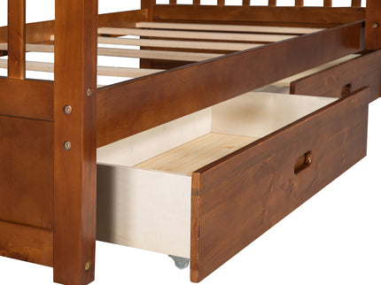 Bunk Bed With Ladders And 2 Storage Drawers