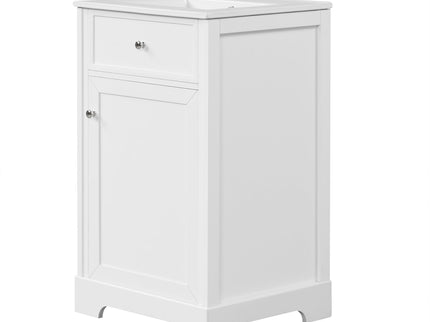 20" Bathroom Vanity With Sink, Soft Closing Cabinet Door, Adjustable Shelf & Storage Rack - White