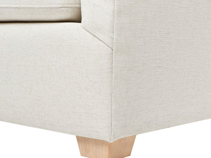 Ada - Flared Arm Contemporary Sofa With Lumbar Pillows - Flax White