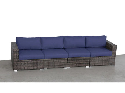 Luxurious Wicker Patio Sectional With Weather Resistant Sunbrella Cushions