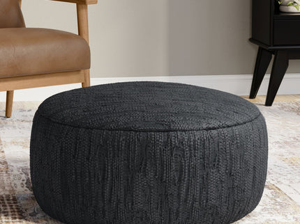 Fredrik - Round Pouf - Black