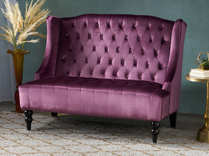 Nurturing - Upholstered Loveseat With Wing Back And Diamond Tufting