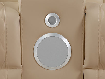 Electra - Power Reclining Loveseat With Power Headrests, Console, Speakers, Massage, LED Lighting And USB Control
