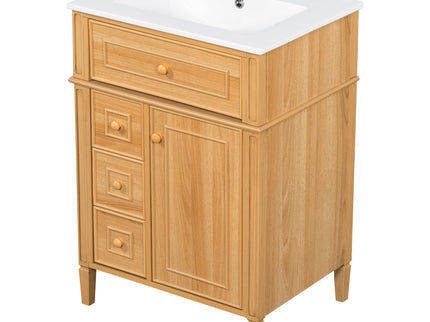 Bathroom Vanity With Sink, Cabinet With Flip Out Drawer, 2 Soft Close Drawers, 1 Soft Close Door - Wood
