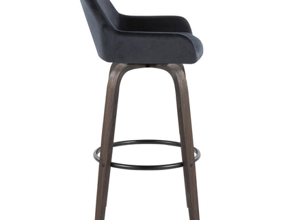 Daniella - Contemporary Fixed Height, Barstool With Swivel With Round Footrest (Set of 2)