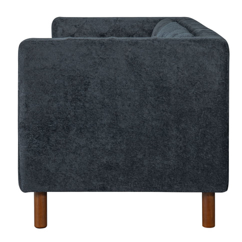 3 Seater Sofa With Square Arms, Tufted Pillow Back For Living Room