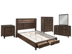 Dark Brown / 5 Pc. Bed, Nightstand, Chest, Dresser, Mirror / Queen