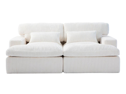 Double Chaise Lounge Chair, Oversized Upholstered Sleeper Cloud Couch