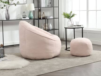Bedding Bean Bag Sofa Chair High Pressure Foam With Footrest