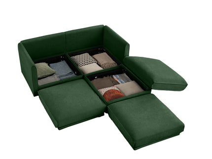 Contemporary Elegant Sofa With Storage And Ottoman