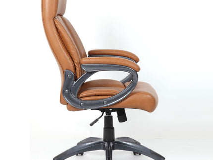 Executive Office Chair, Height Adjustable, Swivel With Padded Armrest & 5 Point Base - Antique Brown