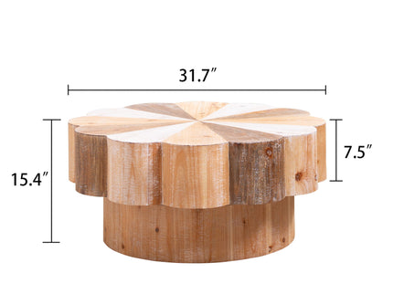 Flower Shaped Coffee Center Table For Living Room - Multicolor