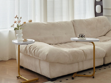 C-Shaped Side Table, Small Sofa Table For Cough, Bedroom