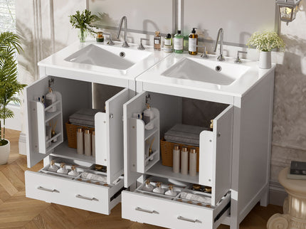 Bathroom Vanity With Integrated Undermount Ceramic Sink, 2 Doors And 1 Drawer, Soft Close Hinges