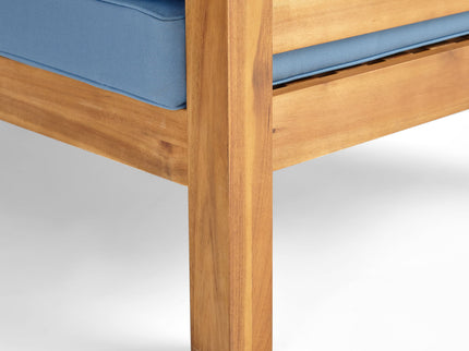 Outdoor Acacia Wood Patio Chair With Fabric Cushion