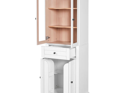 Bathroom Storage Cabinet, Adjustable Shelves & Drawer, Freestanding Tower