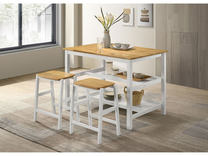 Cowichan - Kitchen Island Counter Table With Pot Rack - White