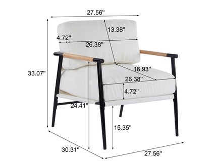 Modern Accent Chair With Cushions, Cozy Seating