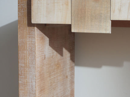Modern Rustic Table With Sculpted Block Design