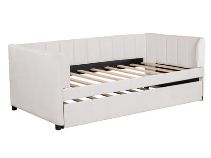 Upholstered Daybed With Ergonomic Design Backrest