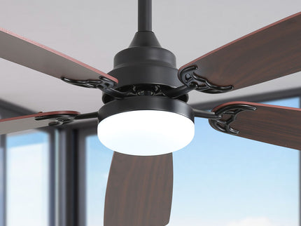 Ceiling Fan With LED Light, 6 Speed Wind, 5 Blades, Remote Control DC Motor