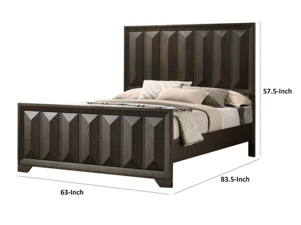 Modern Bed Panel Headboard With Vertical Faceted Design