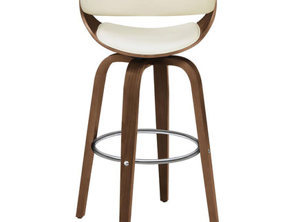 Swivel Bar Stool Elegant Design With Upholstery - Cream
