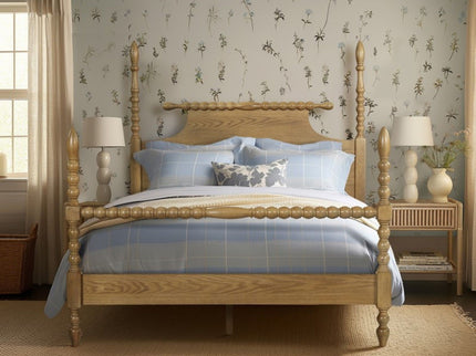 Queen Bed Turned Legs - Natural