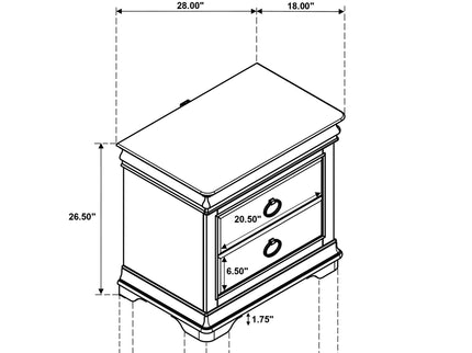 Leonide - 2 Drawer Nightstand With USB Charging And Hidden Storage - Cherry