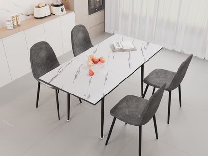 Modern Extendable Dining Table And Chair Set For 2 - 6 People