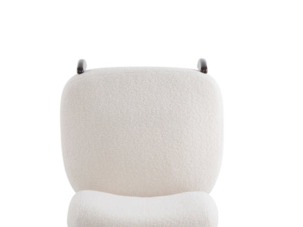 Modern Boucle Lounge Chair With Solid Wood Fram