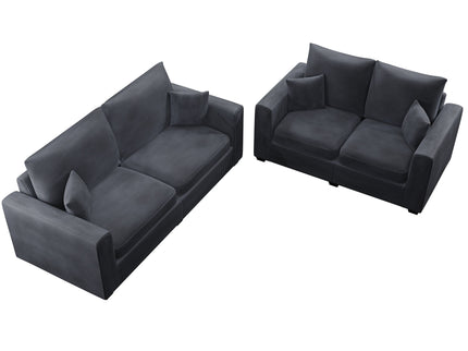 2 Piece Contemporary Style Sofa Set With Matching Pillows
