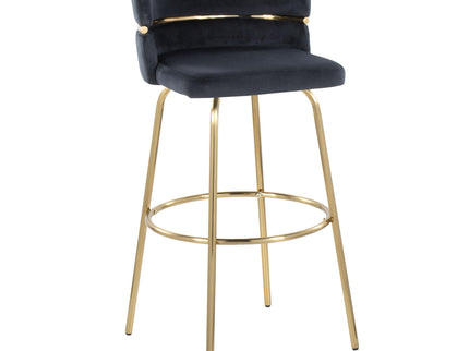 Cinch - Glam / Art Deco Fixed Height Barstool With Swivel With Round Footrest (Set of 2)
