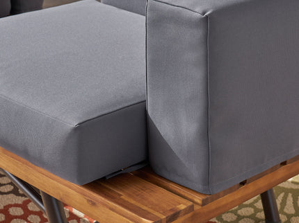 2 Piece Patio Set With Loveseat And Coffee Table - Natural / Dark Gray