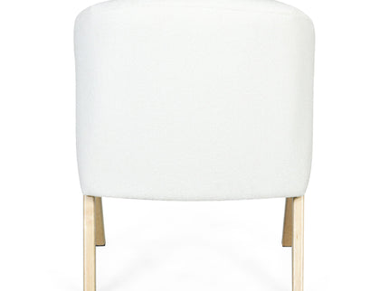 Modern Accent Chair With Polyester Upholstery And Minimalist Lounge Chair For Living Room, Bedroom, Or Office - White