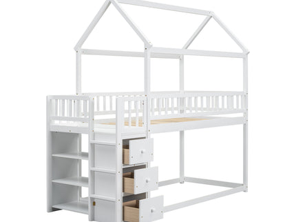 Bunk Bed With Shelves And Drawers, Storage Focused Design